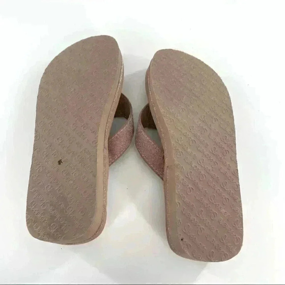 Sketchers Sandals 6 36 pink glitter yoga foam flatform flip flops vintage Y2k - Picture 7 of 12